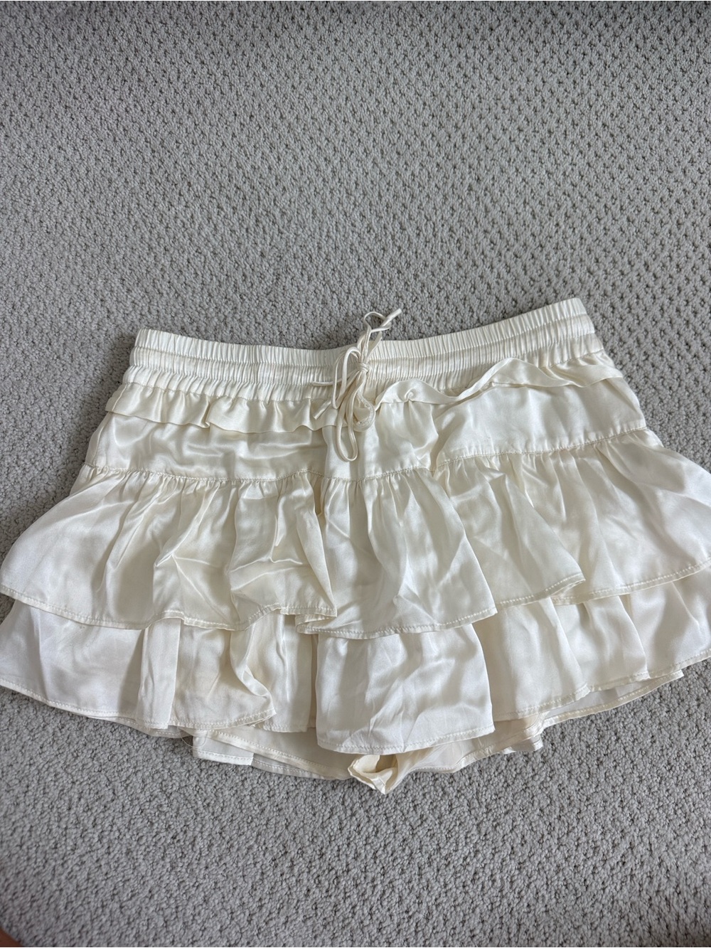 SHUG Ruffle Cream Skirt - Picture 2 of 6